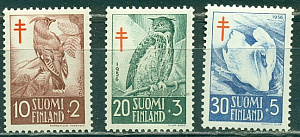Финляндия, 1956, Птицы, 3 марки